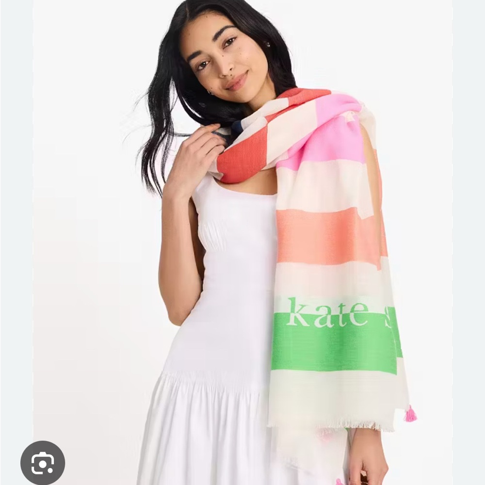 Kate Spade Multicolor Striped Scarf sold out on website - Picture 1 of 8